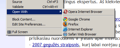 Opera: “open with -> (another browser)”